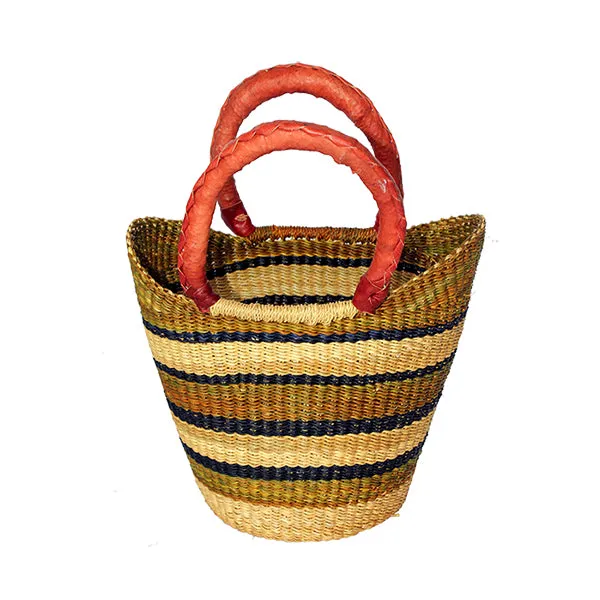 Mini shopping Tote With Leather Handles