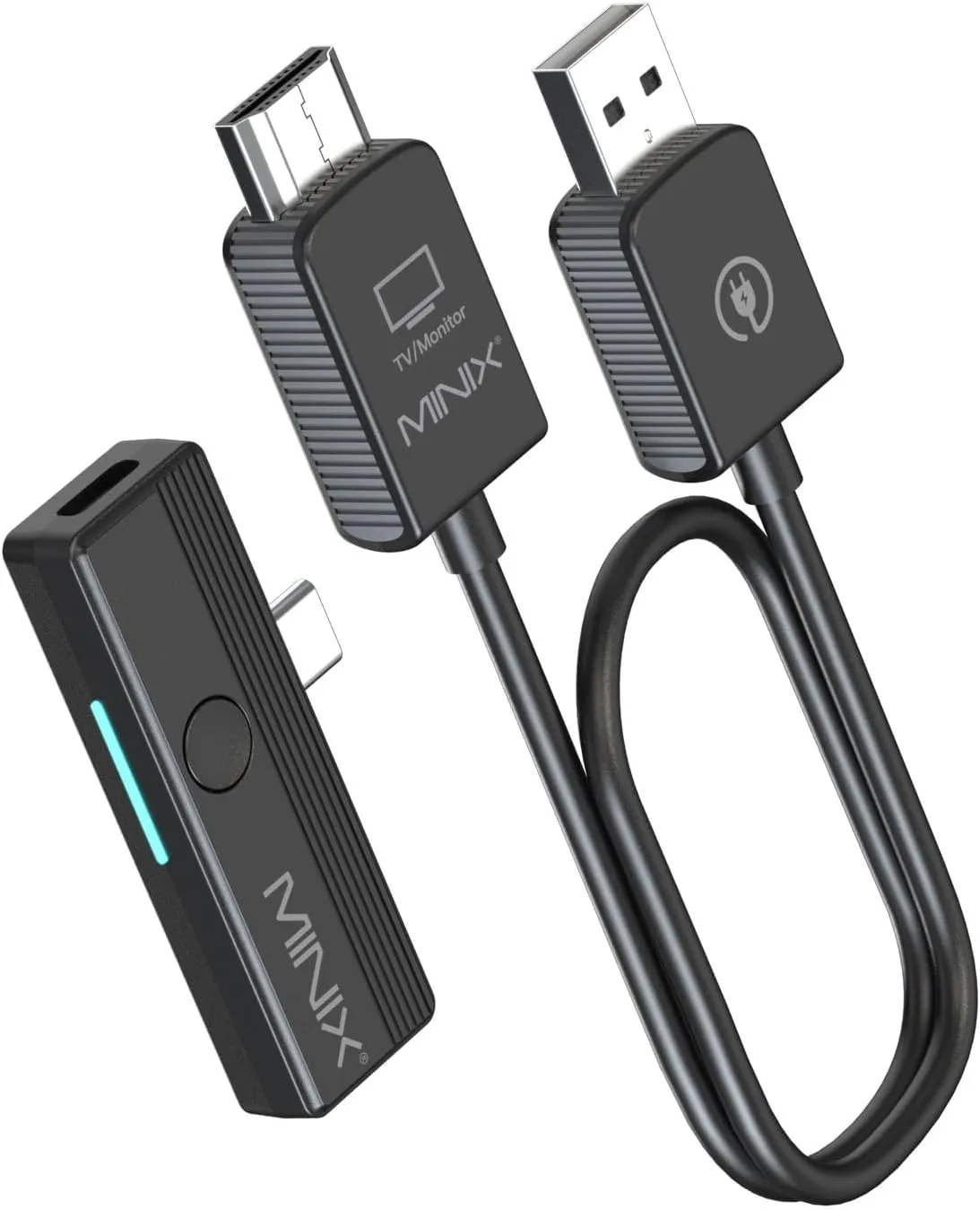 MINIX C1 Plus Wireless HDMI Transmitter and Receiver, Portable HDMI Wireless Extender with 2.4G/5GHz Connection, Plug & Play for iPhone15 /Laptop/PC/TV/Box/Projector,164FT/50M