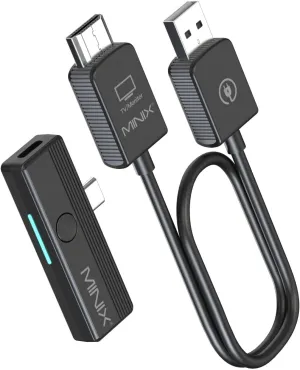 MINIX C1 Plus Wireless HDMI Transmitter and Receiver, Portable HDMI Wireless Extender with 2.4G/5GHz Connection, Plug & Play for iPhone15 /Laptop/PC/TV/Box/Projector,164FT/50M