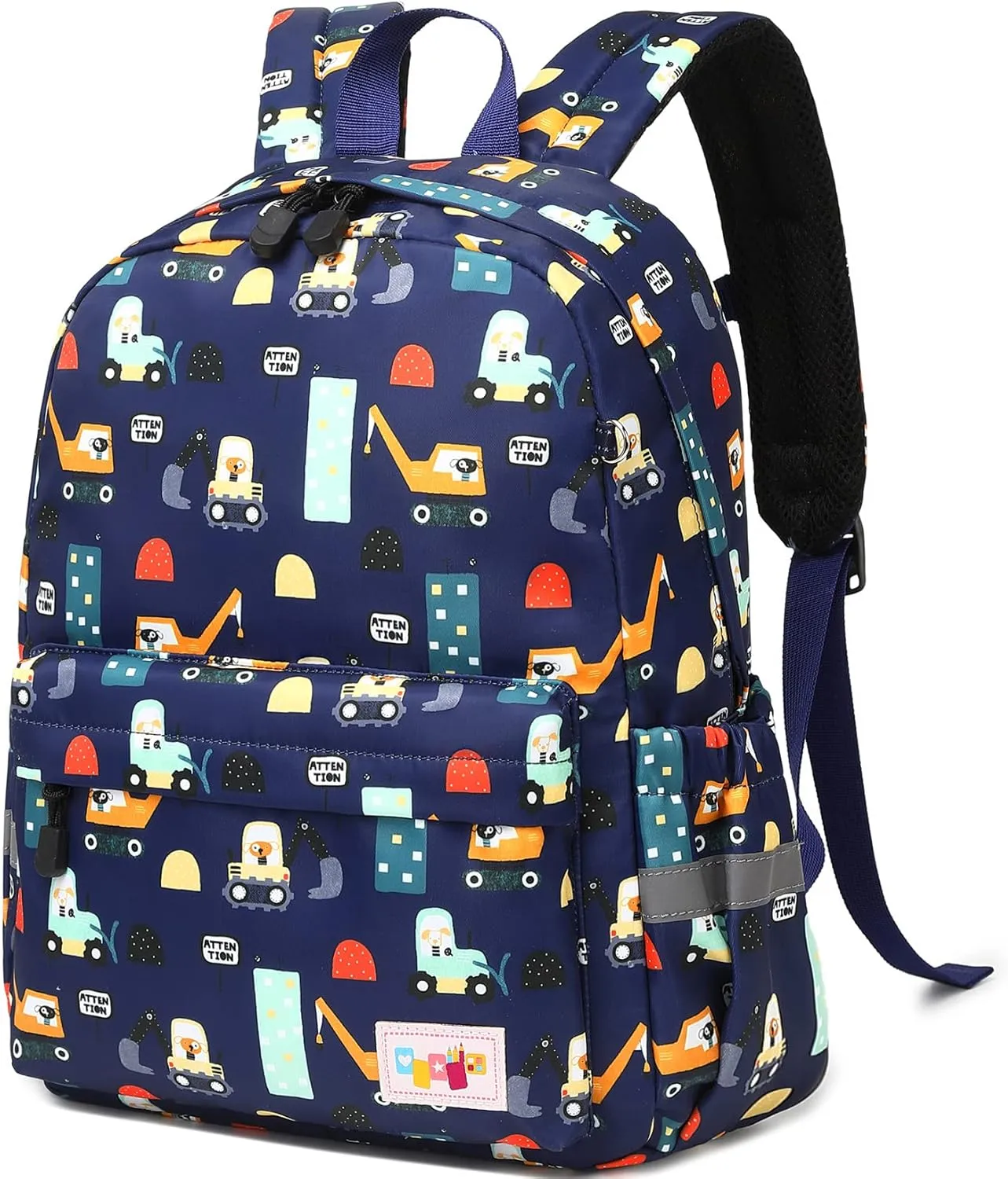 MIRLEWAIY Children Backpack Crane Pattern Preschool Cute Kindergarten School Bag for Boys and Girls with Coin Pouch, Dark Blue