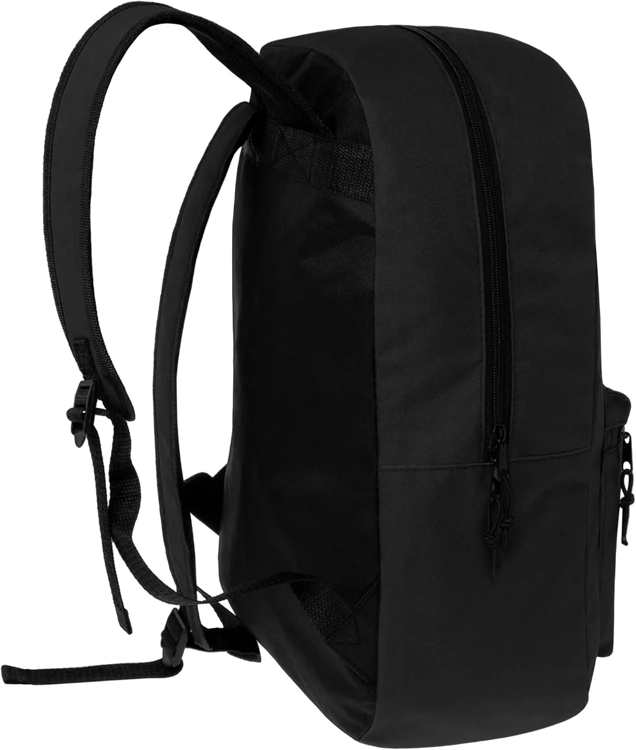 Moda West 17 Inch Bulk Backpacks with 18 Piece School Supplies Kits - Pens, Pencils, Crayons - Case of 12 Wholesale Backpacks in Black Color