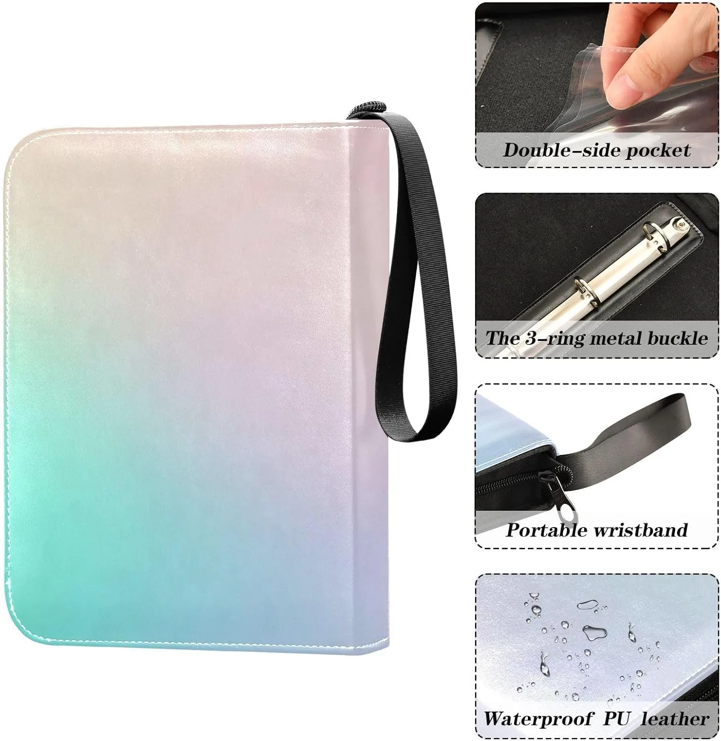 Modern Colorful Holographic Sport Card Binder Trading Card Albums Sports Card Binder Trading Card Binder with Sleeves