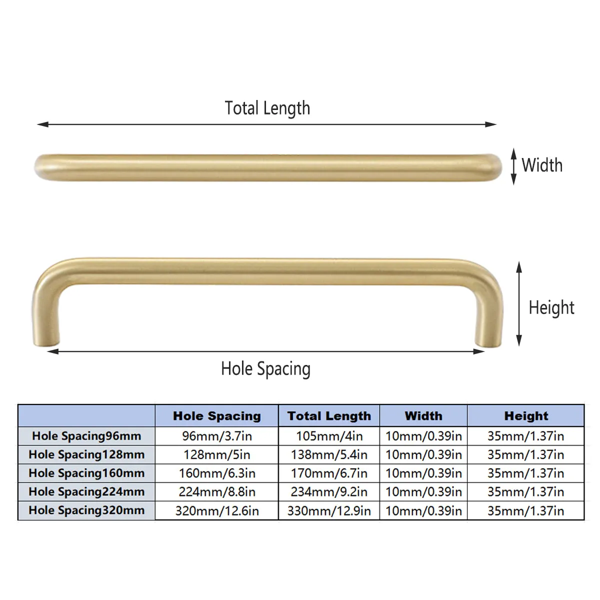 Modern U-Shaped Cabinet Handles – Sleek Brass & Chrome Drawer Pulls