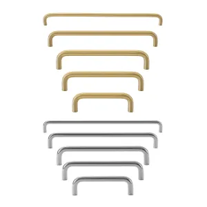 Modern U-Shaped Cabinet Handles – Sleek Brass & Chrome Drawer Pulls