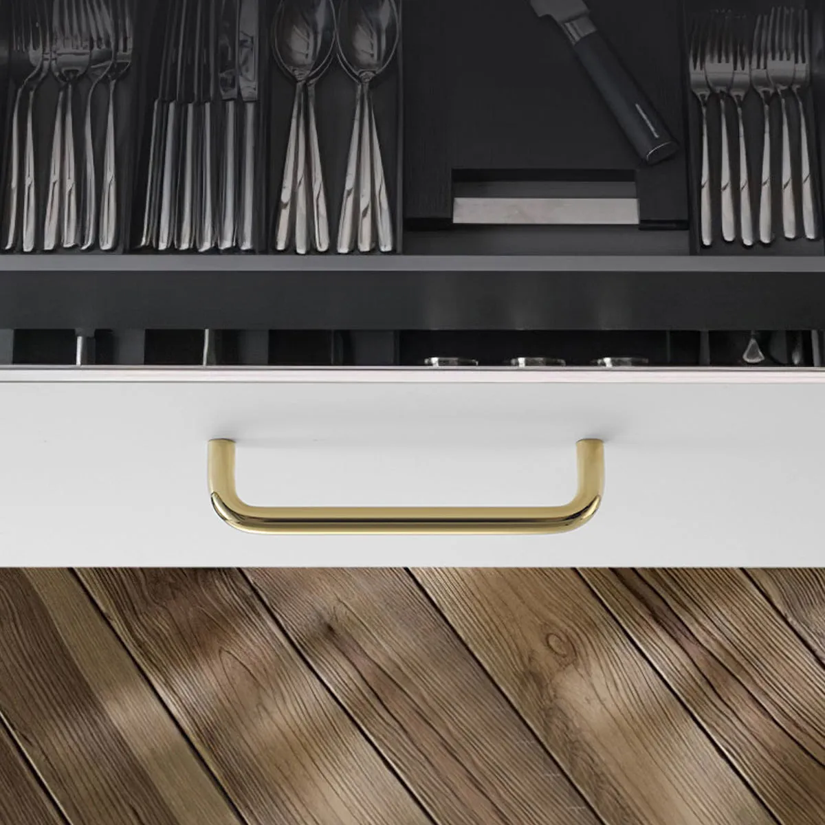 Modern U-Shaped Cabinet Handles – Sleek Brass & Chrome Drawer Pulls