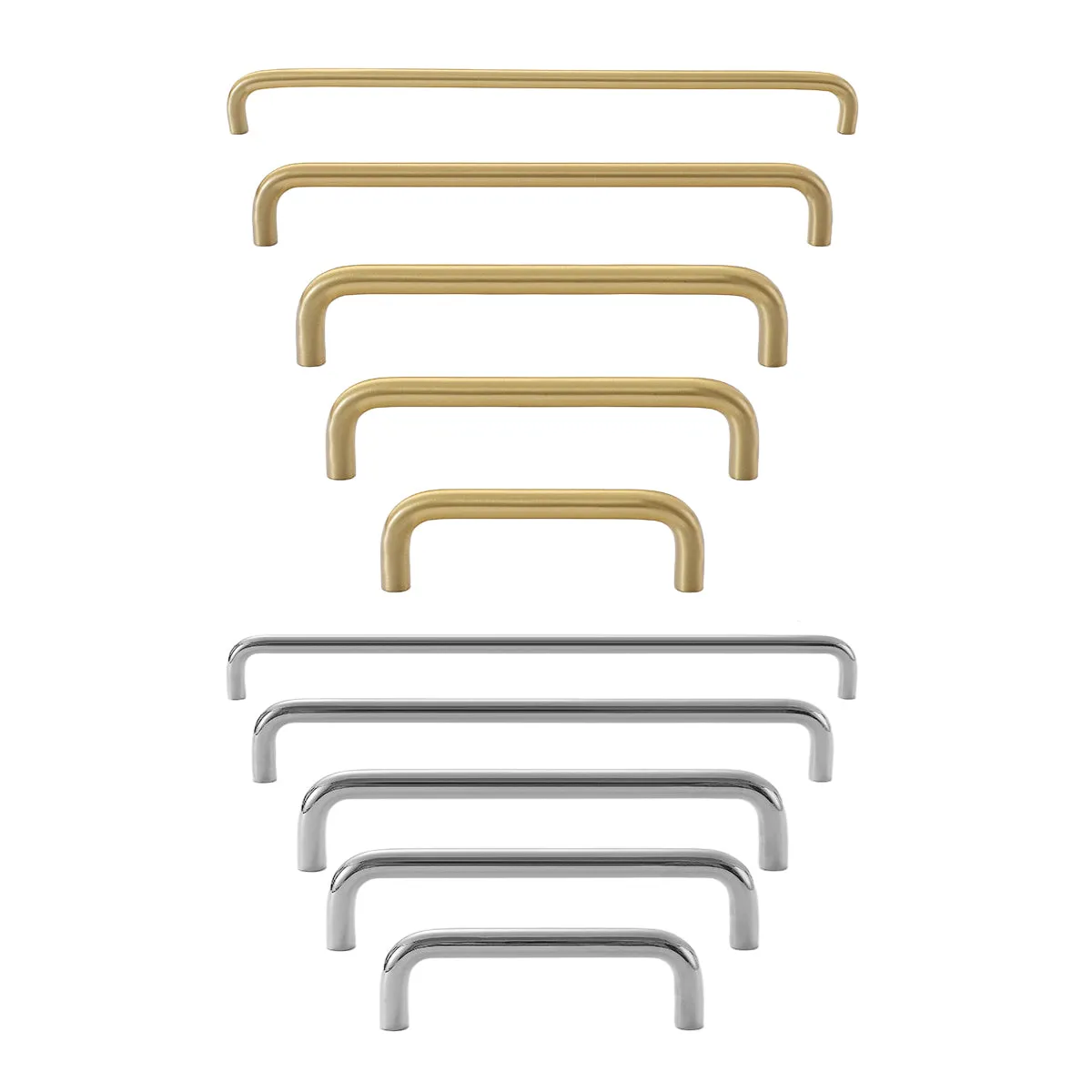 Modern U-Shaped Cabinet Handles – Sleek Brass & Chrome Drawer Pulls