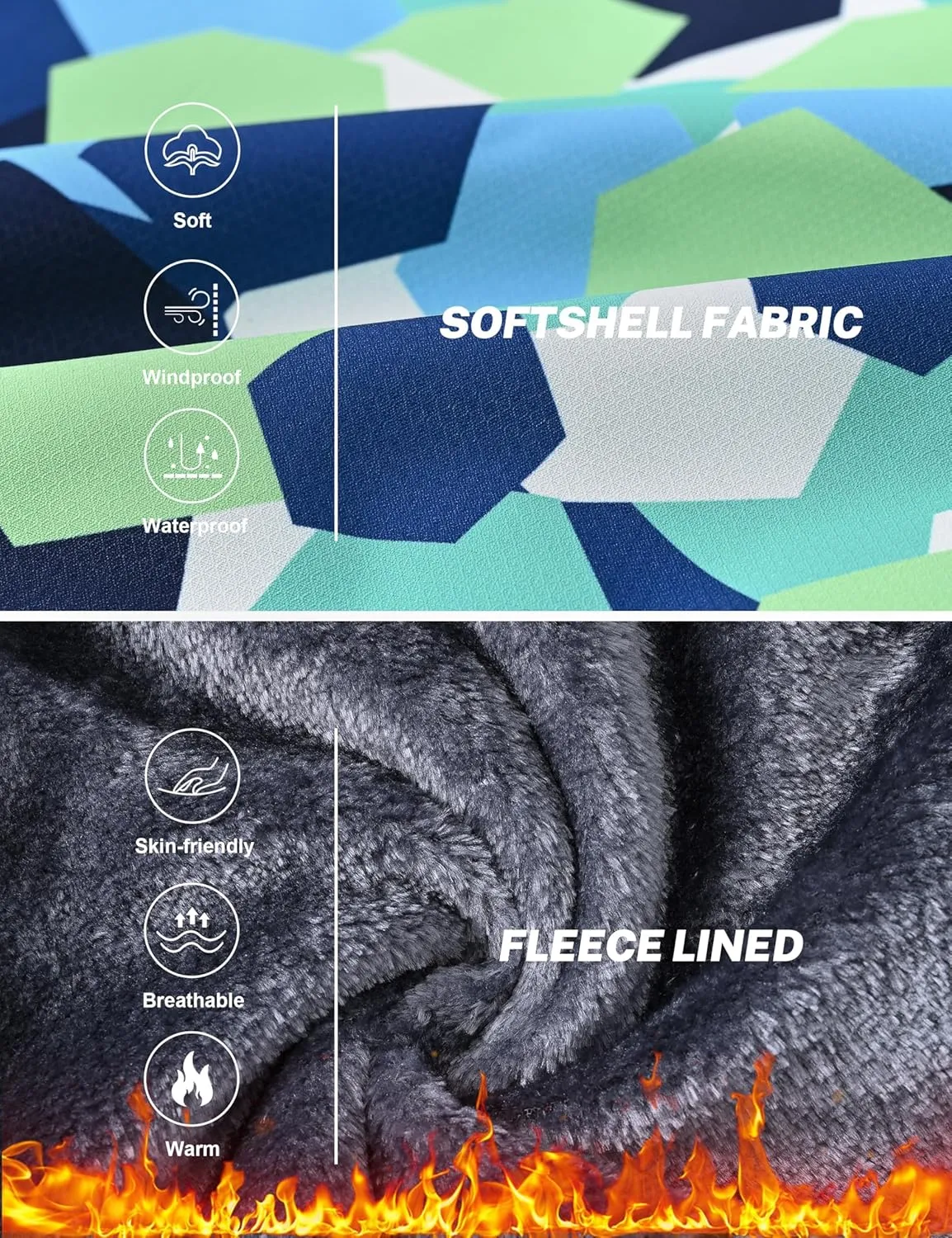 MoFiz Boys Waterproof Skiing Jacket Kids Hooded Fleece Winter Snowboard Jackets Windproof Warm Outerwear with Zip Pockets