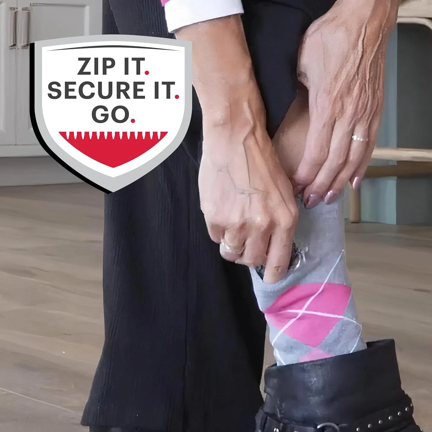 Moisture Wicking Crew Socks - Anti Pickpocket Dress Socks for Women and Men w/Hidden Pocket