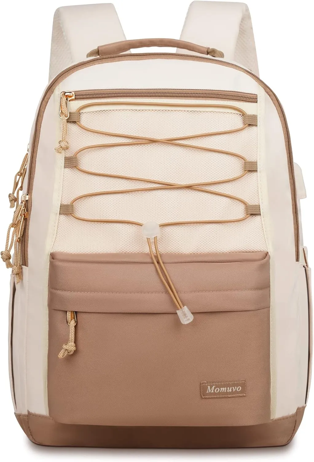 MOMUVO Classic Backpack for Women, Lightweight High School Bookbag for Teens Girls, Waterproof 15.6 Inch Laptop Bag with USB Charging Port for College Work Travel Trip