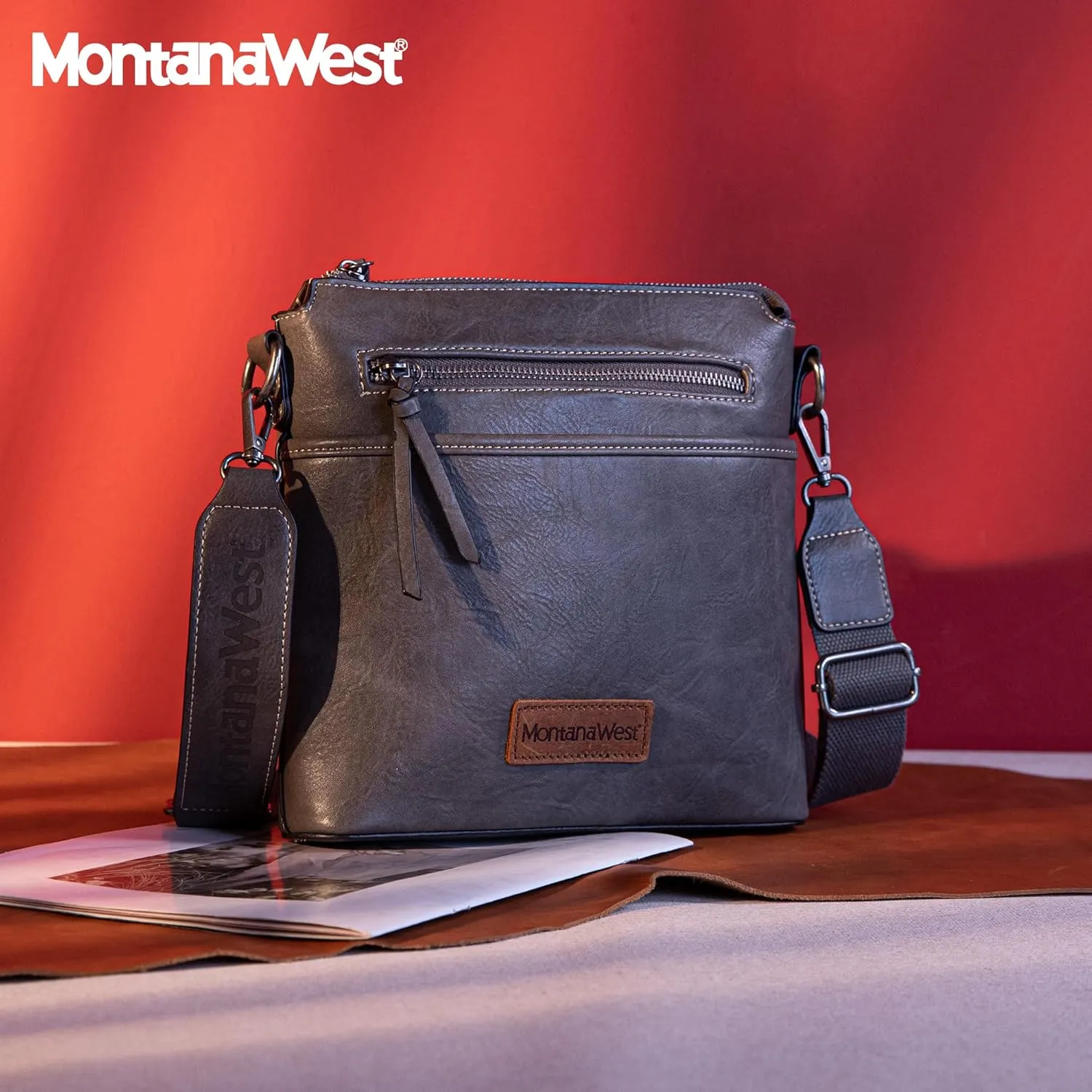 Montana West Crossbody Bag for Women Multi Pocket Cross Body Bag Purses with Guitar Strap
