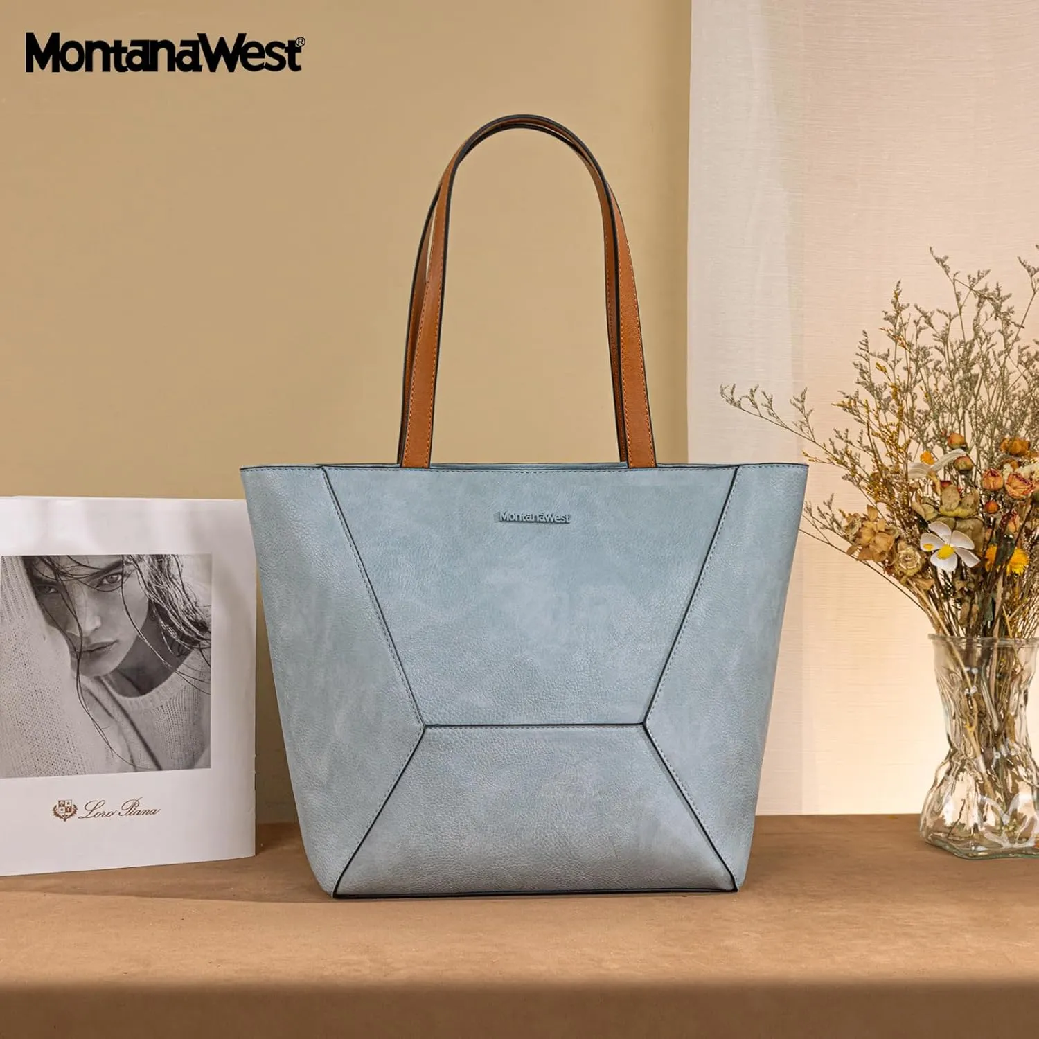Montana West Tote Bag for Women Work Top Handle Handbags and Purses