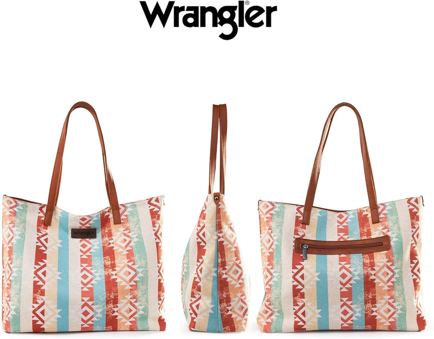Montana West Wrangler Tote Bag for Women Canvas Shoulder Handbag Aztec Purse