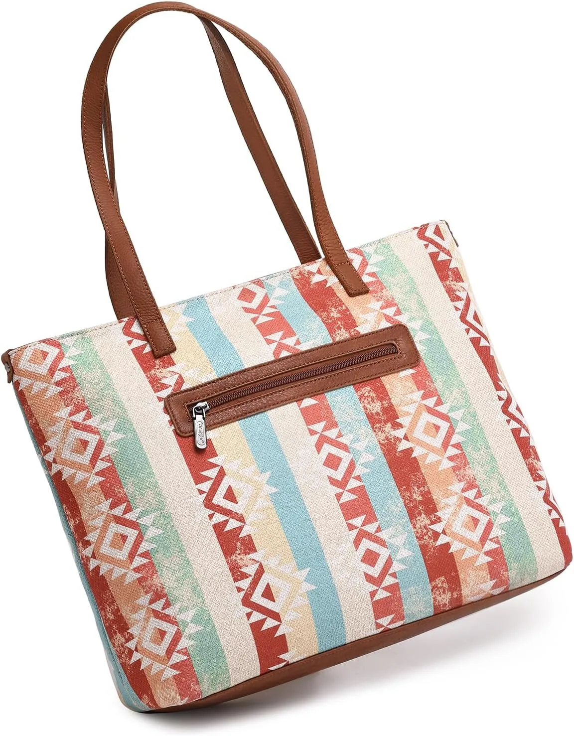 Montana West Wrangler Tote Bag for Women Canvas Shoulder Handbag Aztec Purse