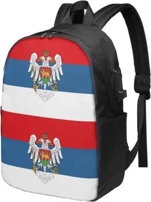Montenegro Flag Travel Backpack 17-Inch Laptop Backpacks Business Rucksack Casual Sport Daypack with USB Charging Port Carry-on Bag for Camping Biking