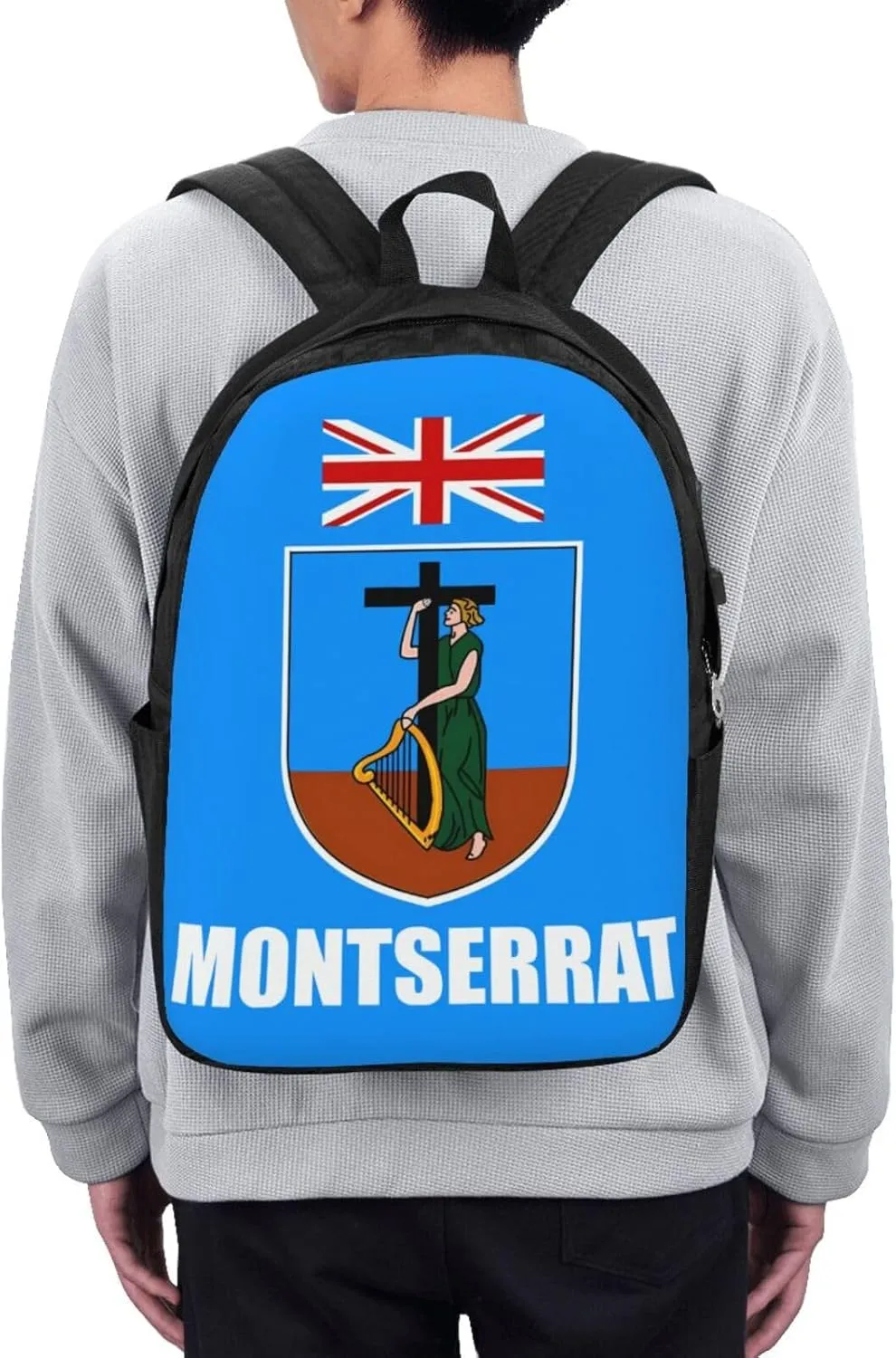 Montserrat Flag Laptop Backpacks Travel Backpack Casual Business Daypack Sport Rucksack Computer Bag Fits up to 17 Inch Notebook with USB Port