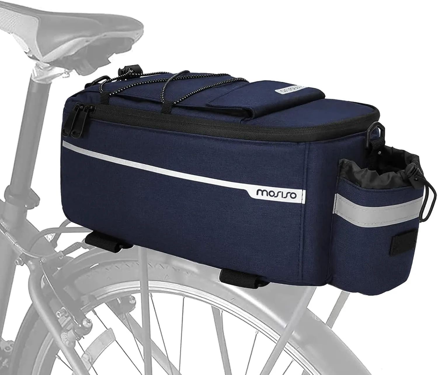 MOSISO Bike Rack Bag, Waterproof Bike Trunk Cooler Pouch Insulated Bicycle Rear Seat Pouch Cycling Backseat Storage Cargo Luggage Saddle Shoulder Bag