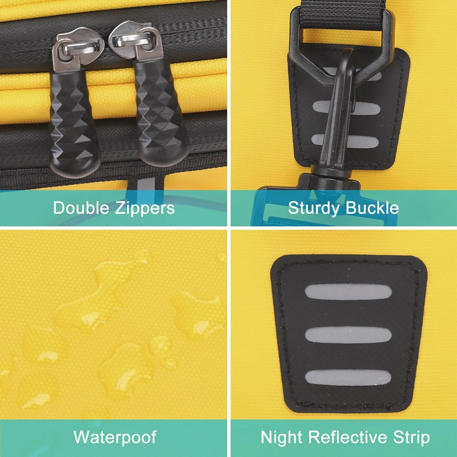 MOSISO Bike Rack Bag with 2 Removable Panniers, Waterproof Bike Trunk Cooler Storage Handbag Insulated Bicycle Rear Seat Pouch, Bicycle Storage Saddle Shoulder Bag Cycling Luggage Pouch, Yellow