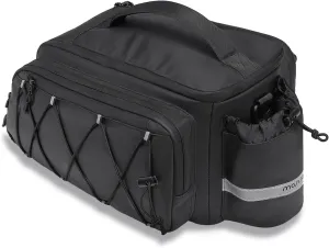 MOSISO Bike Rack Bag,10L Bike Trunk Handbag Waterproof Bicycle Rear Seat Saddle Pouch with 2 Side Pockets, Cycling Storage Luggage Pouch with Rain Cover&Shoulder Strap for MTB Bicycle E-Bike, Black