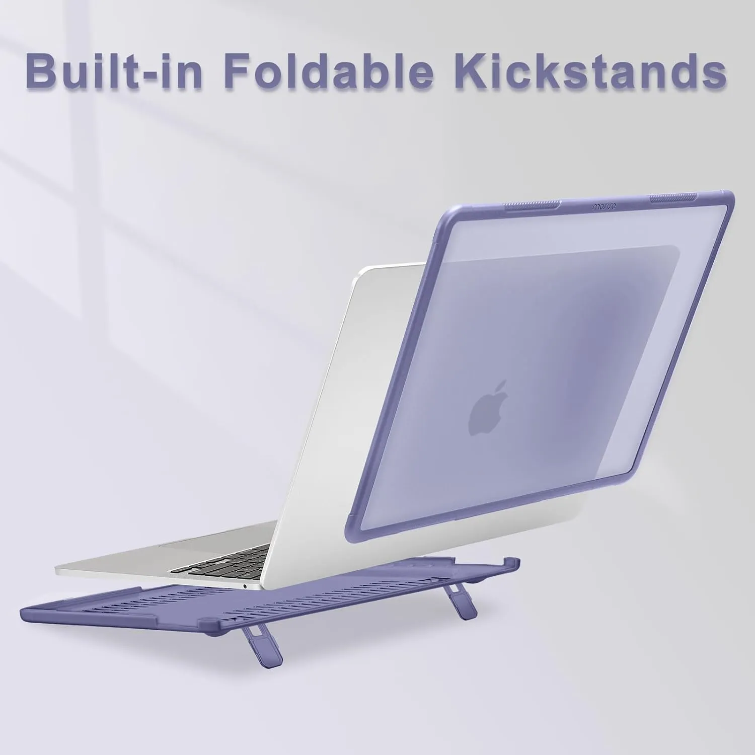 MOSISO Compatible with MacBook Pro 13 inch Case M2 2025-2016 A2338 M1 A2251 A2289 A2159 A1989 A1708 A1706, Heavy Duty Plastic Hard Case with Kickstand&Keyboard Skin&Screen Film&Type C, Lavender Gray