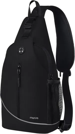 MOSISO Sling Backpack, Crossbody Shoulder Chest Bag Travel Hiking Daypack with Vertical Zipper Pocket&Reflective Strip