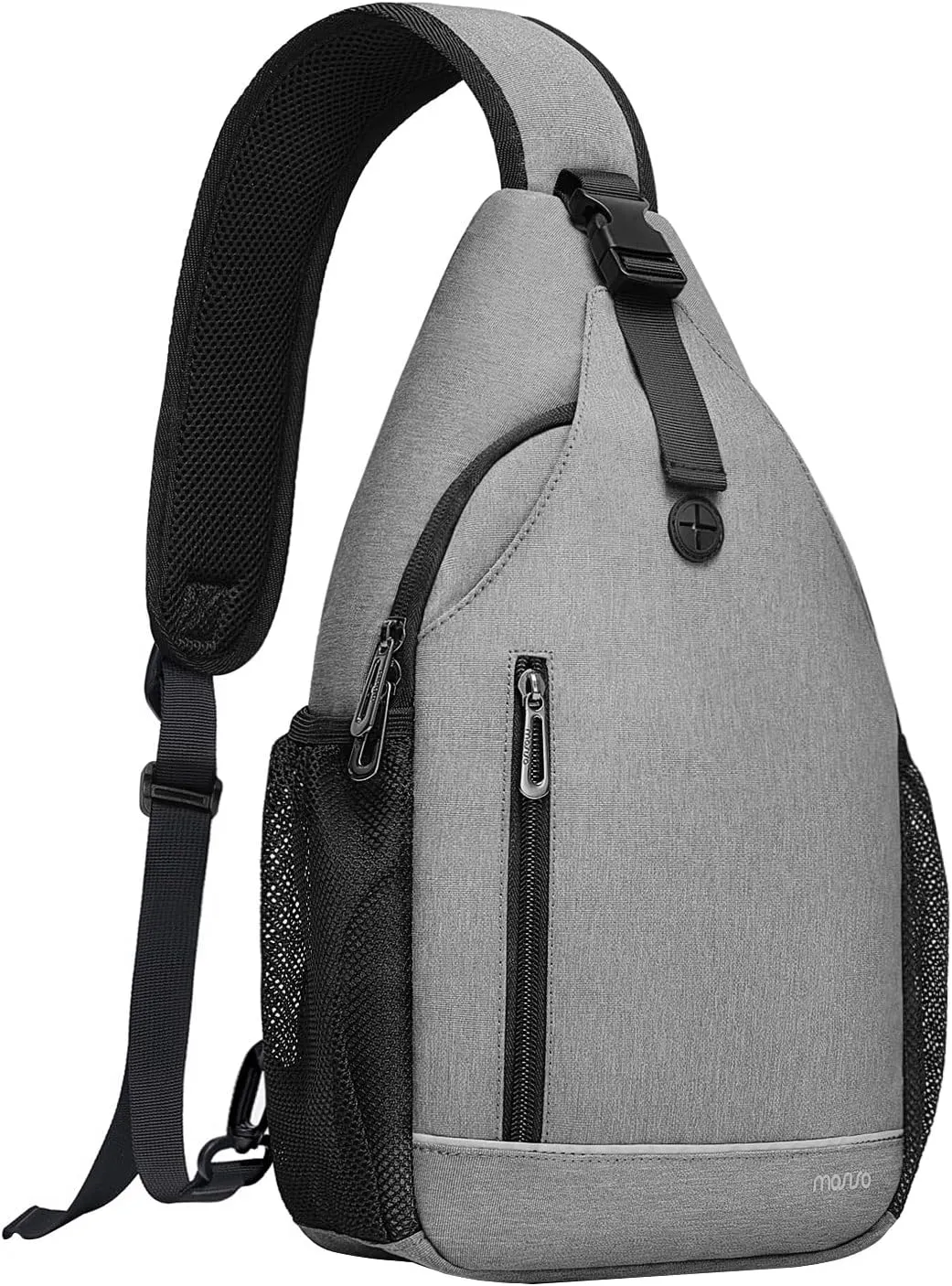 MOSISO Sling Backpack,Multipurpose Travel Hiking Daypack Rope Crossbody Shoulder Bag with Front Buckle Pouch&Reflective Strip