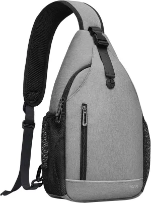 MOSISO Sling Backpack,Multipurpose Travel Hiking Daypack Rope Crossbody Shoulder Bag with Front Buckle Pouch&Reflective Strip