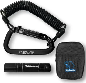 Motorcycle Helmet Lock & Security Cable - Black Carabiner Combination Lock Secures Your Helmet, Jacket, Gloves, or Bag - Lock with Free Carry Pouch & a Small Flashlight