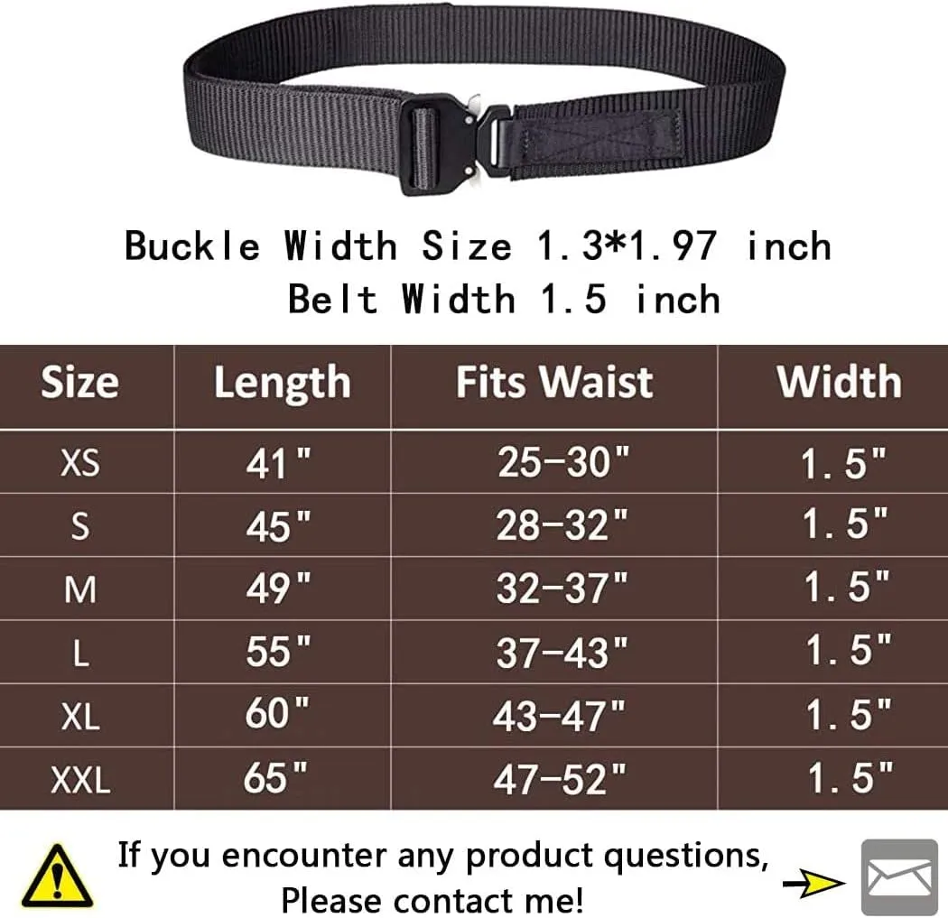 MOZETO Tactical Belts for Men 1.5" Nylon EDC CCW Gun Belt for Concealed Carry Holsters with Heavy Duty Quick Release Buckle