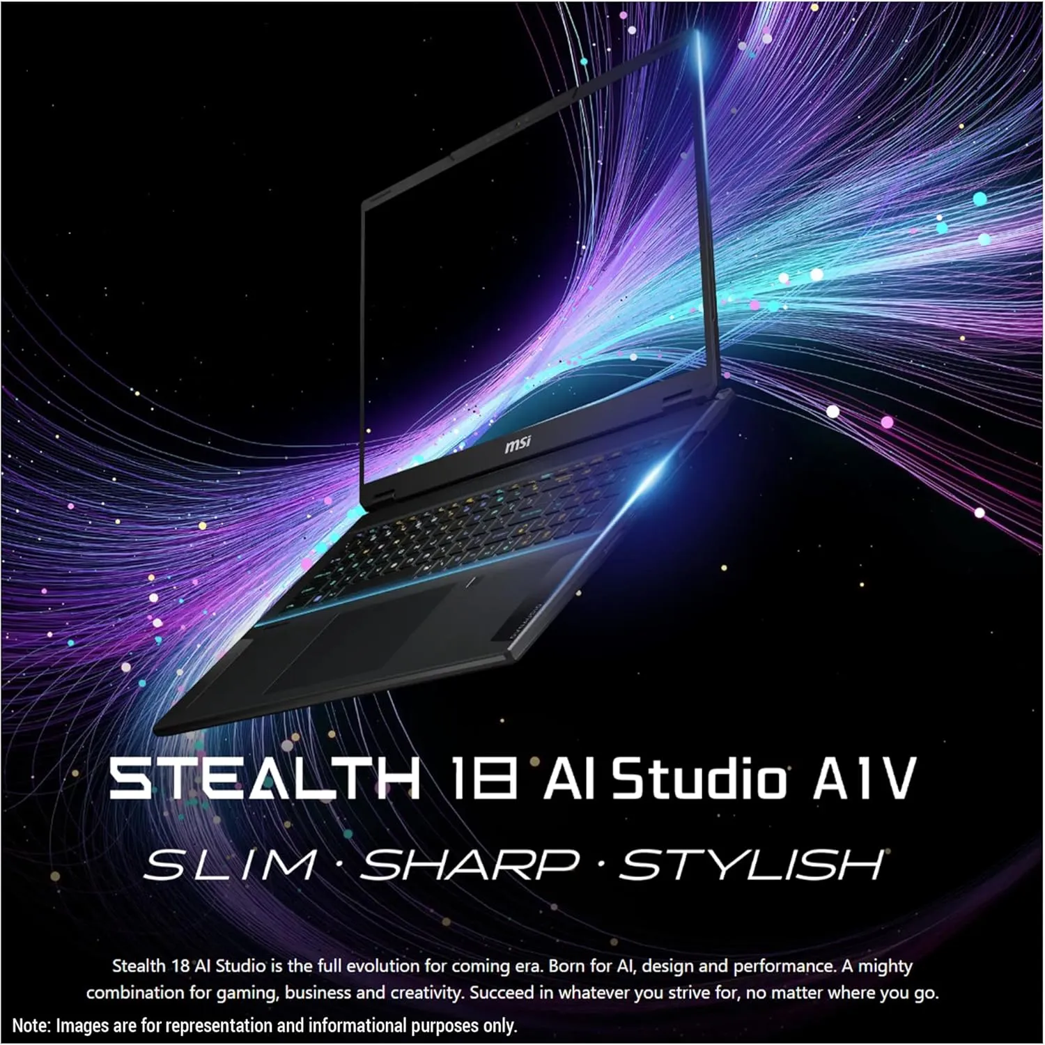 MSI Stealth 18 AI Studio Gaming Laptop, Intel Ultra 9-185H, 32 GB DDR5 RAM, 2 TB PCle SSD, 18” QHD  (2560x1600) 240Hz, Nvidia G-Force RTX 4080, Backlit Keyboard, W11 Pro