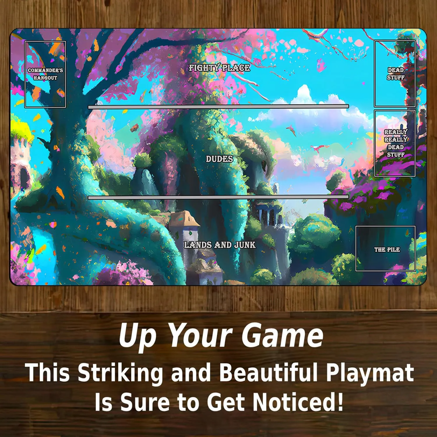MTG Playmat, Game Play Mat for MTG TCG 24 x 14 inches Trading Card Inked Game Playmats with Storage Bag Smooth Rubber Surface Battle Game
