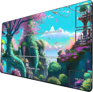 MTG Playmat, Game Play Mat for MTG TCG 24 x 14 inches Trading Card Inked Game Playmats with Storage Bag Smooth Rubber Surface Battle Game
