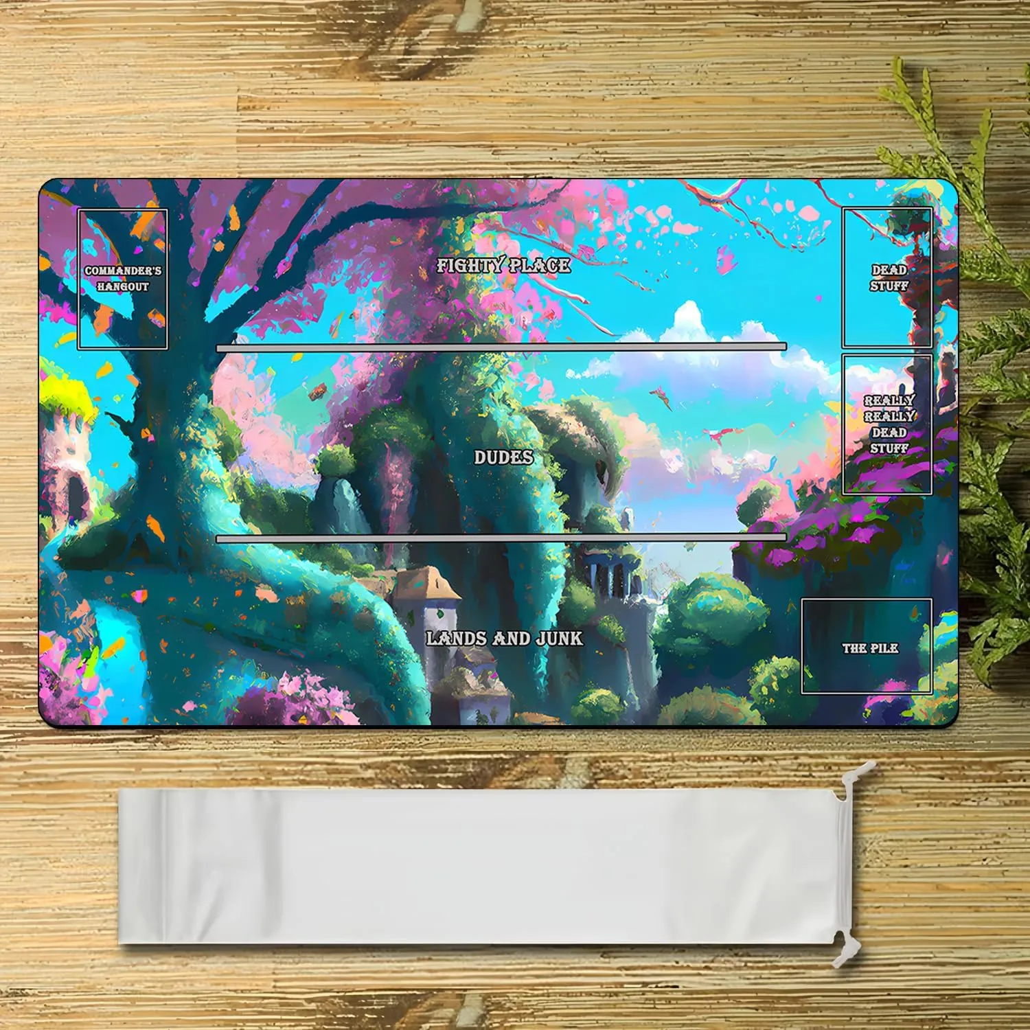 MTG Playmat, Game Play Mat for MTG TCG 24 x 14 inches Trading Card Inked Game Playmats with Storage Bag Smooth Rubber Surface Battle Game