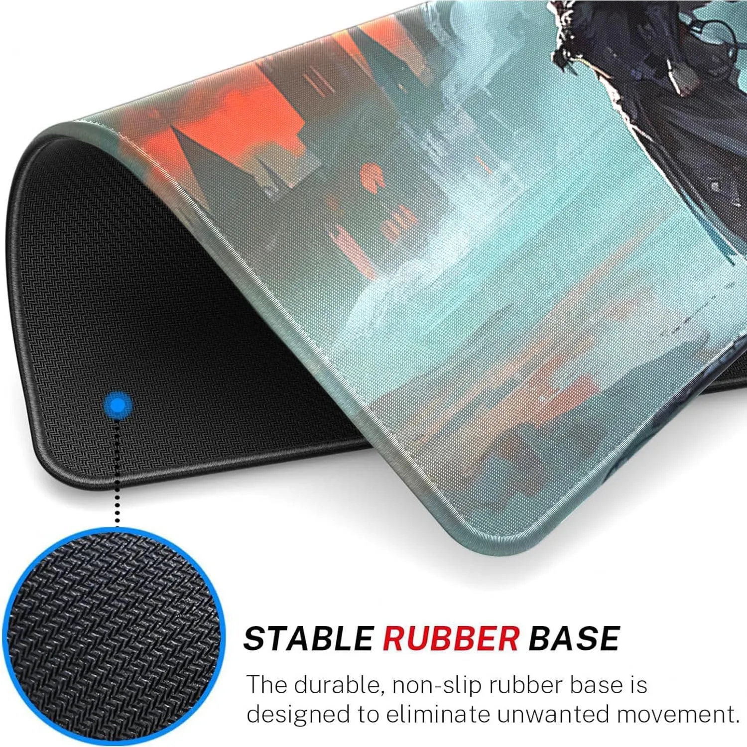 MTG Playmat Stitched Edges, MTG Mat 24 x 14 inches for MTG DTCG CCG RPG Trading Card Inked Playmats Smooth Rubber Surface Battle Board Game