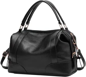 Mudono Boston Tote Bag for Women Large Capacity Shoulder Bag Top Handle Handbag Casual Crossbody Bag Retro Satchel