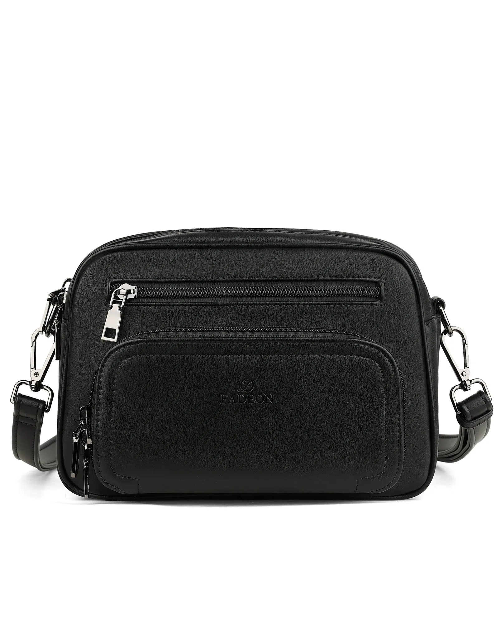 Multi-pocket Leather Crossbody Bag
