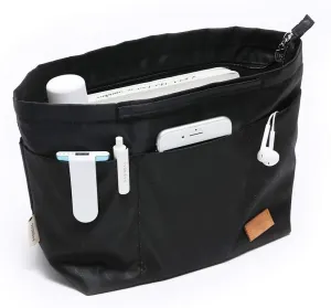 Multi-Pocket Travel Handbag Organizer Insert Large for Tote Bag Purse Liner Insert Organizer with Handles (Large, Black)