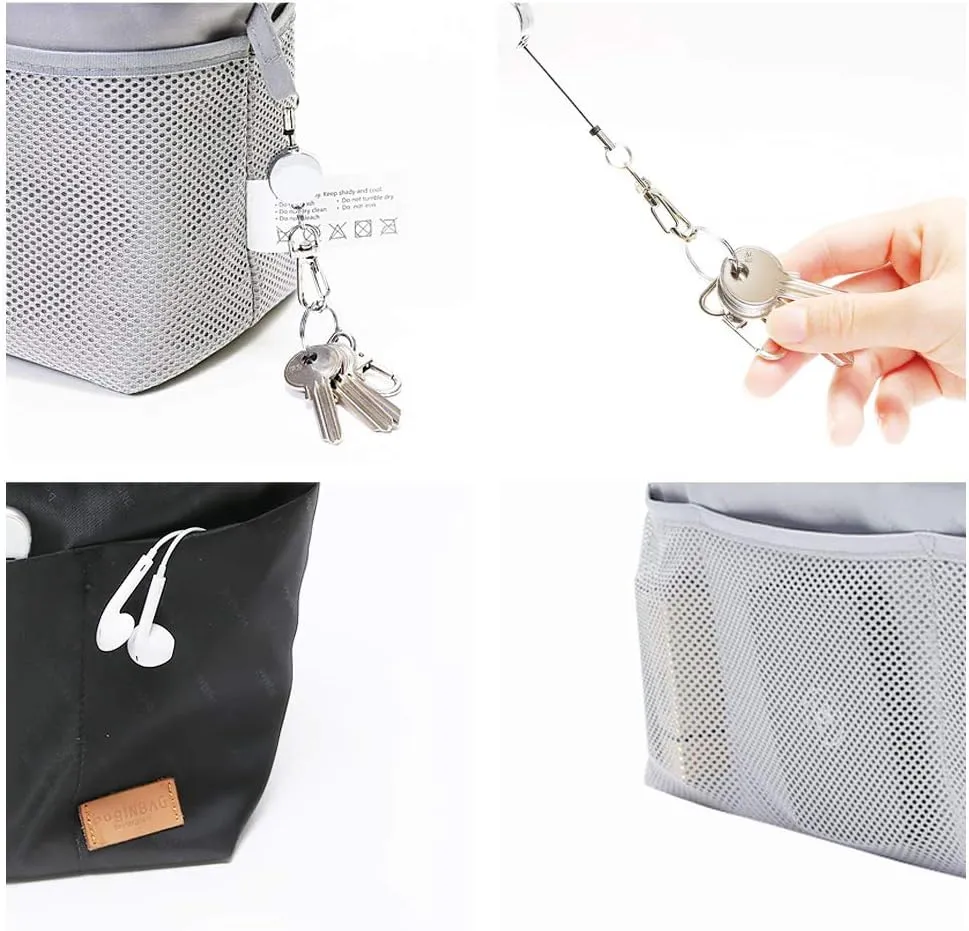 Multi-Pocket Travel Handbag Organizer Insert Large for Tote Bag Purse Liner Insert Organizer with Handles (Large, Black)