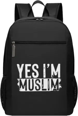 Muslim Islam Arabic Islamic Religious Allah God Be Travel Laptop Backpack, Business Anti Theft Slim Sturdy Laptops Backpacks, College Computer Bag Gift for Men & Women Fits 17 Inch Notebook,Black