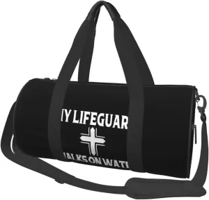 My Lifeguards Walks On Water Matthew Jesus Cross Duffel Bag Gym Bag Travel Sports Tote Large Foldable Beach Swim Yoga3