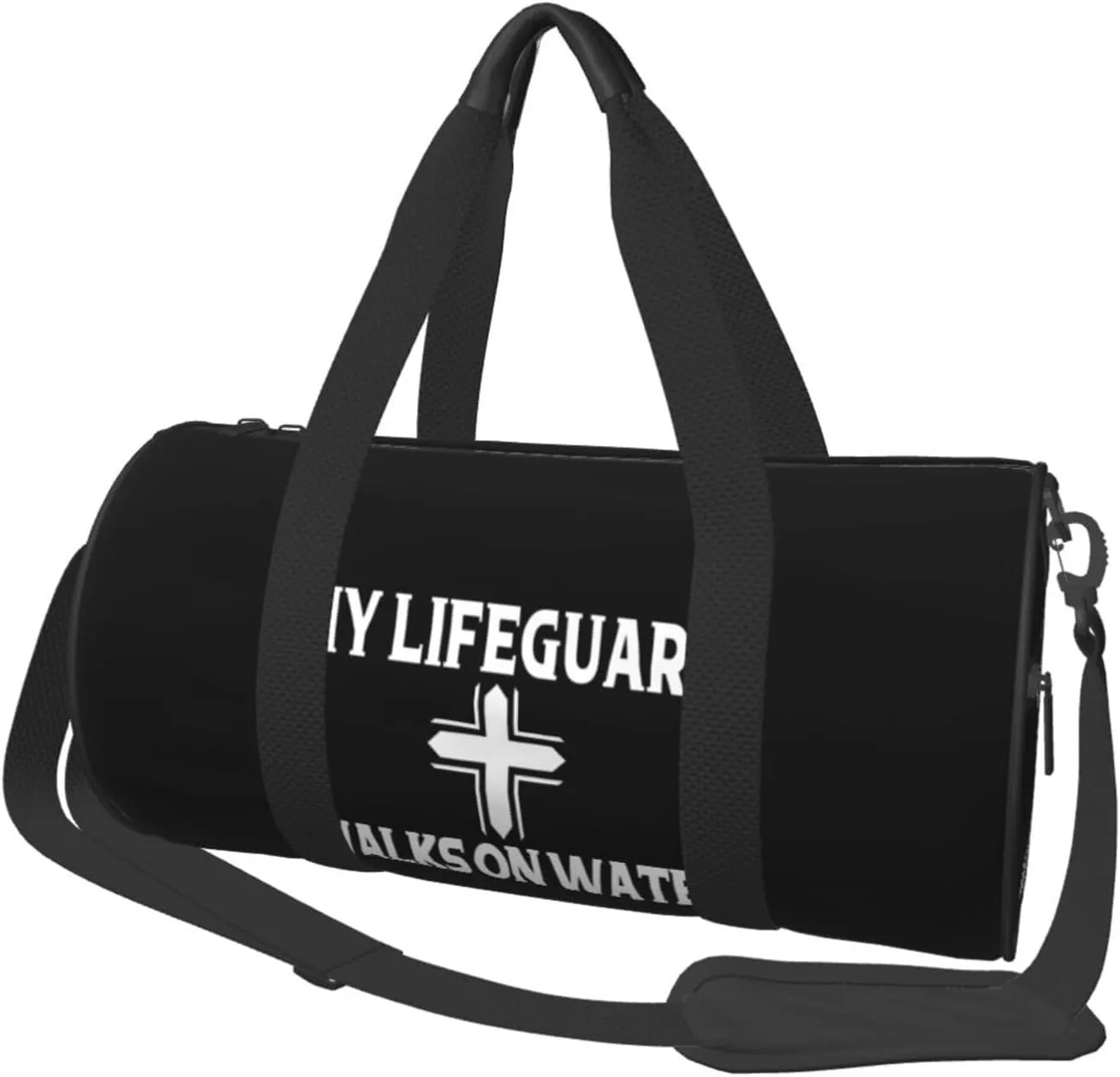 My Lifeguards Walks On Water Matthew Jesus Cross Duffel Bag Gym Bag Travel Sports Tote Large Foldable Beach Swim Yoga3