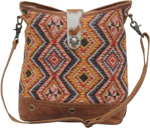 Myra Bag Western Leather Shoulder Bag for Women - Crossbody Bag Orange Ember
