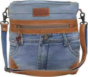 Myra Bag Western Leather Shoulder Bag for Women - Upcycled Canvas Crossbody Bag Janesa
