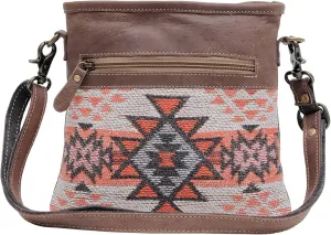 Myra Bag Western Leather Shoulder Bag for Women - Upcycled Canvas Crossbody Bag Maya Azul