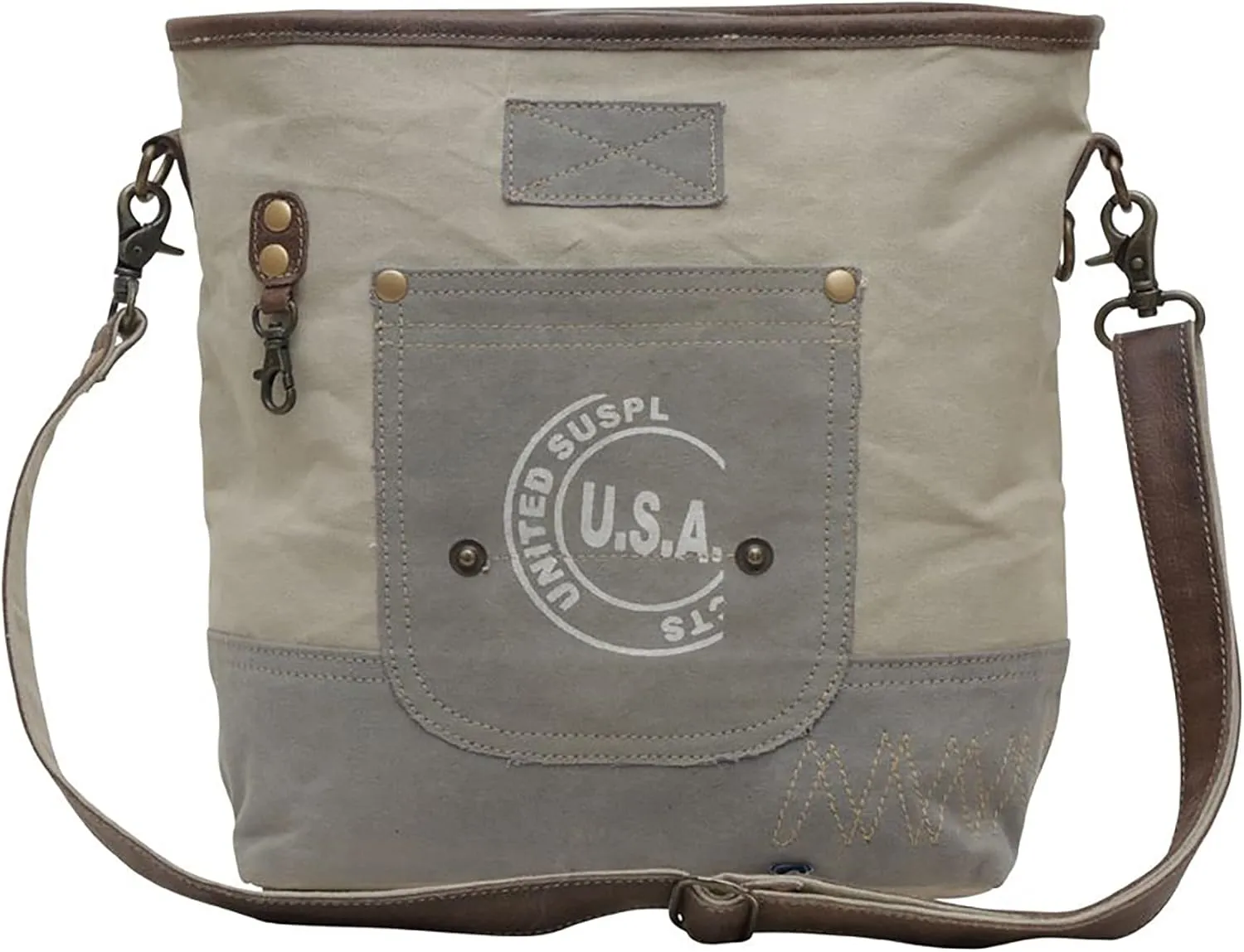 Myra Bag Western Leather Shoulder Bag for Women - Upcycled Canvas Crossbody Smart Rule