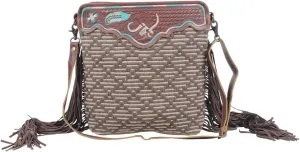 Myra Bag Western Leather Shoulder Bag for Women - Upcycled Canvas Hand-Tooled Bag Vellichor