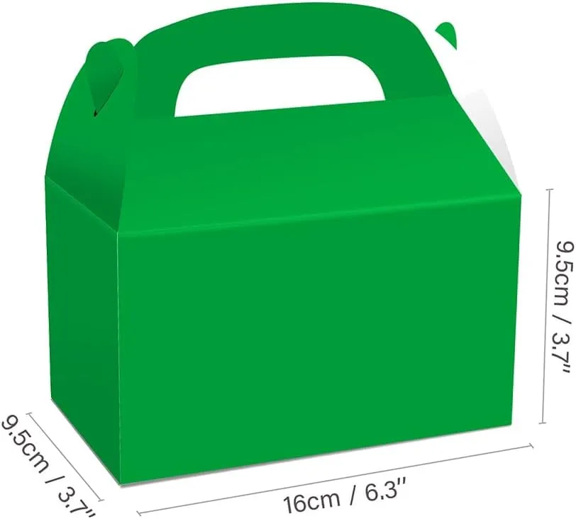 Namhcir 12Pack Party Treat Boxes, Favor Box Candy Boxes with Handles Birthday Gift Boxes Gable Box for Kids, Wedding, Anniversary, Christmas (Green)