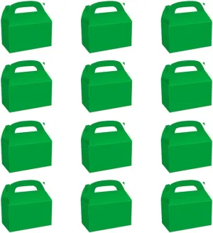 Namhcir 12Pack Party Treat Boxes, Favor Box Candy Boxes with Handles Birthday Gift Boxes Gable Box for Kids, Wedding, Anniversary, Christmas (Green)