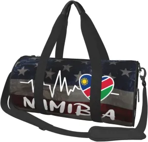 Namibia Heartbeat Duffel Bag Gym Bag Travel Sports Tote Large Foldable Beach Swim Yoga9