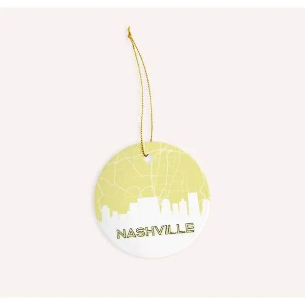 Nashville, Tennessee skyline and map