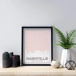 Nashville, Tennessee skyline and map